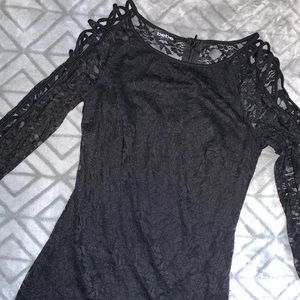 black lace tight dress
